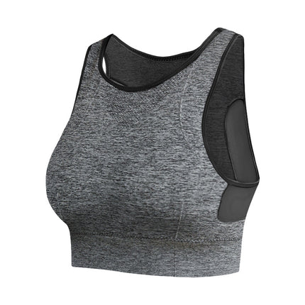 plus size Mesh Beautiful Back Push-up Yoga Sports Bra Women's Fitness Shockproof One-piece Vest Sports Underwear Thin