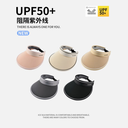 Summer Big Hat Brim Cycling UV-proof Empty Top Sunscreen Hat Women's Sun Hat Sunshade Hat Face-covering Shawl Mask