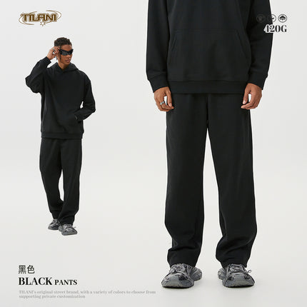 TILANI Men's 2025 Heavy Terry Sweater Pants American Style Trendy Brand Solid Color Trendy Men's suit Hoodie Straight Pants