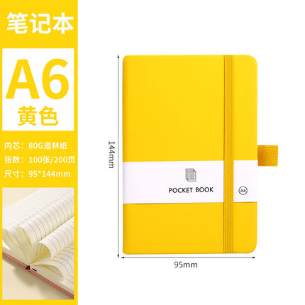 Portable Small Notebook A6A5 Wholesale Multi-Color Elastic Straps Skin-Feel Leather Notebook Imitation Leather Cross-Border Supply Ready Stock