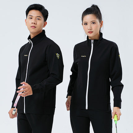 New Badminton Uniform Jacket Black and White Suit Men's and Women's Long-Sleeved Volleyball Uniform Table Tennis Uniform Competition Training Uniform