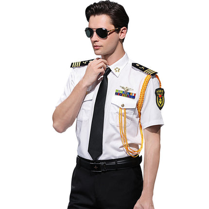 Captain's shirt sailor's shirt captain's clothes stylist's empty uniform shirt performance clothes overalls shirt men's fashion