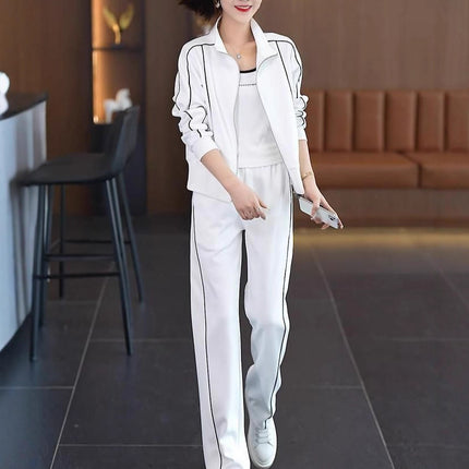 Autumn New Fashion Casual Stylish Slimming Cardigan Set Sports Women's Age-Reducing Sweatshirt and Sweatpants Two-Piece Set
