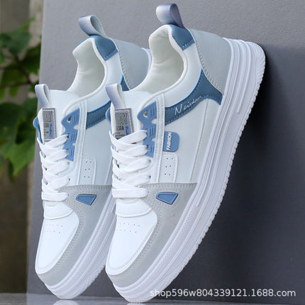 2024 Spring Trendy Brand Men's White Sneakers, Light Luxury Niche Thick-Soled Sports Casual Shoes, Men's Casual Versatile Breathable Sneakers