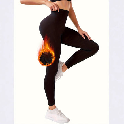 European and American Cross-Border Autumn and Winter Women's Solid Color Fashion Casual Slim High-Waisted Pants Long Pants Thermal Leggings