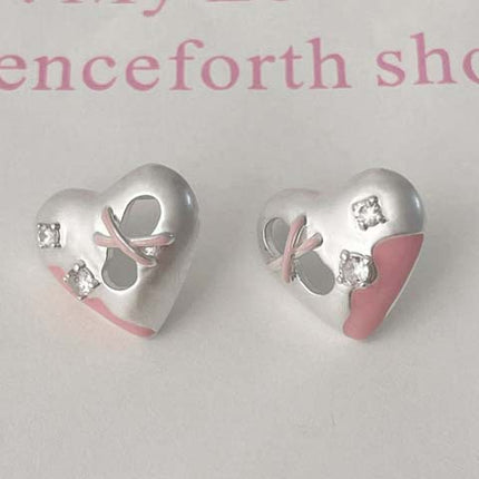 Heart-Shaped Earrings 2026 New Trendy Niche Design High-End 925 Silver Needle Ear Studs Hoop Earrings Ear Clips Women's Ear Accessories