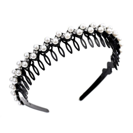 Wholesale Internet celebrity toothed non-slip headband hair band women's hairpin hair clip headdress women's all-match rhinestone hair pressing hair ring