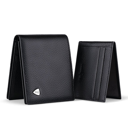 King Paul real cowhide short wallet men's large capacity wallet driver's license set multi-card card bag wholesale