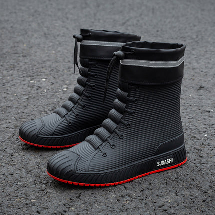 New Rain Boots for Men and Women, Waterproof Shoes, Short-Tube Adult Fashion Student Korean Style Mid-Tube Non-Slip Water Boots, Trendy and Versatile