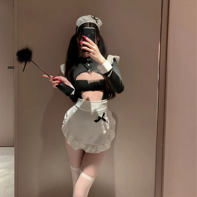Two-Dimensional Maid Intimates Cute Cos Uniform Suit Maid Pure Desire Nightgown Lolita Sexy Jumpsuit Qq