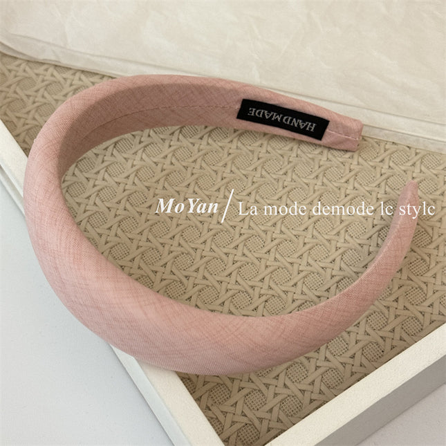 Vintage Versatile High-End Soft Fabric Headband Simple Elegant High Crown Sponge Headband Outdoor Hair Clip