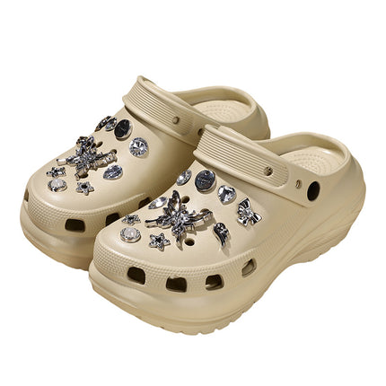 2024 New Style Cave Shoes Women's Summer Thick Sole Non-Slip Cute Blow Ball Dog Outer Wear Beach Baotou Sandals and Slippers for Women