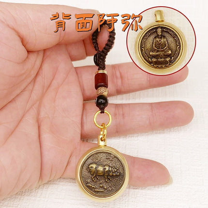 A generation of 12 zodiac Buddha patron saint turn key chain pendant fortune into the eight patron saint of treasure gourd