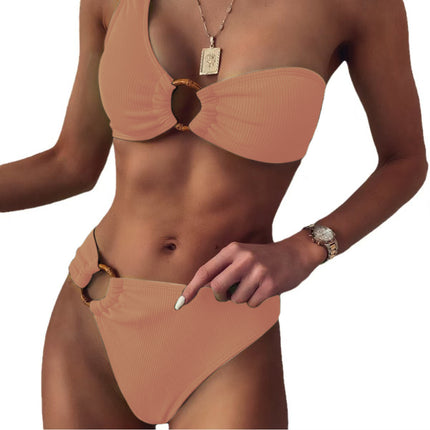 European and American Split Swimsuit Cross-border Hot Sale Solid Color Bikini Swimsuit Amazon AliExpress Hot Sale Foreign Trade Swimsuit