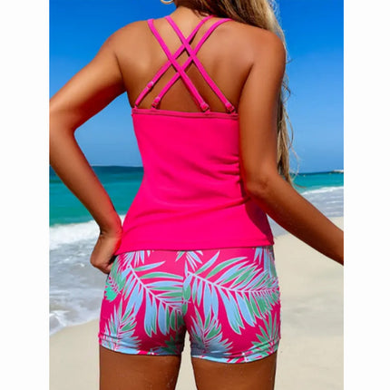 Cross-Border Hot-Selling Split Swimsuit Women's New European and American Bikini Sports Style Flat-Angle Beautiful Back High-End Beach Swimsuit