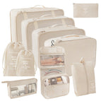 Beige ten-piece set [seven-piece set + small drawstring pocket + triangular bag + hook bag]