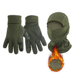 Military green hood + gloves / Free size