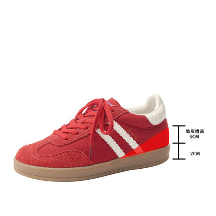 Women's Single Shoes 2026 New Retro Thick-Soled Height-Increasing German Training Shoes Versatile Lightweight Casual White Sneakers A-Gan Shoes