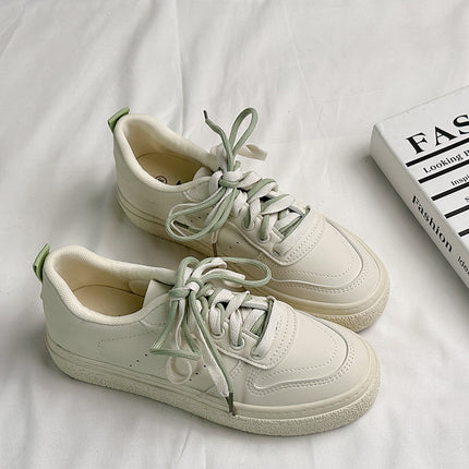 2762 Women's White Shoes 2024 Spring Waterproof Low-Top Thick-Soled Shallow Mouth Hollow Versatile Casual Shoes Breathable and Comfortable