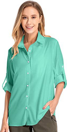 Women's Long-Sleeved Sun Protection Shirt Quick-Drying Outdoor Fishing Hiking Shirt