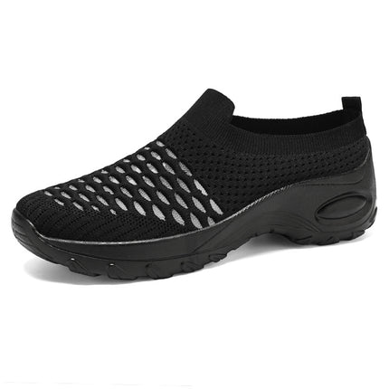 Shoes Women's Casual Shoes Summer New Cross-Border Breathable Mesh Shoes Slip-On Mom's Shoes Soft Sole Non-Tiring Shoes