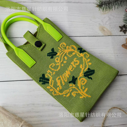 Girl's Heart-Shaped Knitted Crossbody Bag