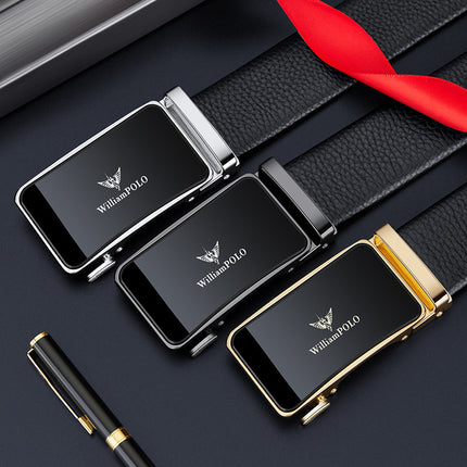 King Paul Belt Men's Genuine Leather Automatic Buckle Men's Belt Young Business Top Layer Cowhide New Trouser Belt