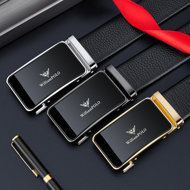 King Paul Belt Men's Genuine Leather Automatic Buckle Men's Belt Young Business Top Layer Cowhide New Trouser Belt