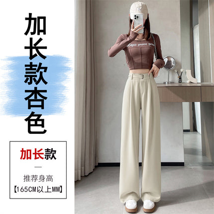 Grey high-end suit pants women's spring and autumn drape pants 2024 new small straight pants narrow wide leg pants