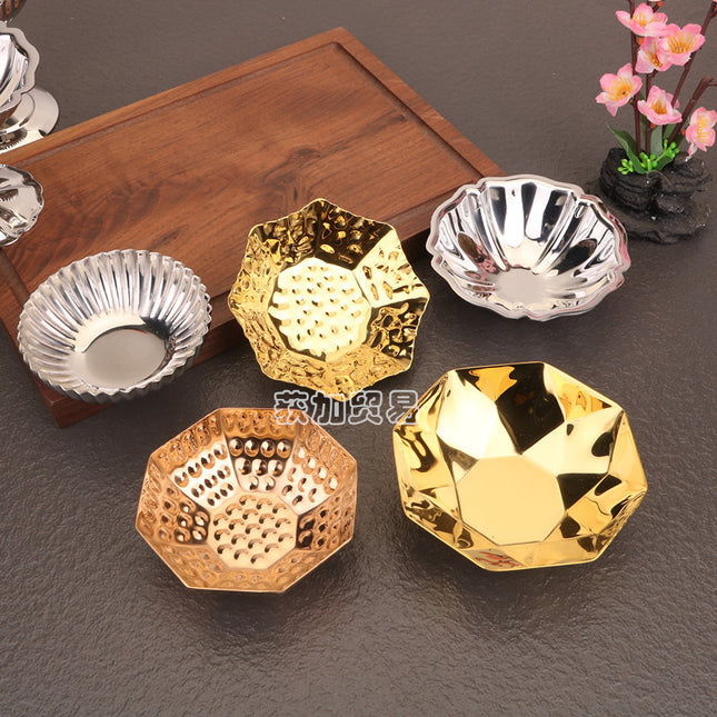 Creative Stainless Steel Ice Cream Cup Dessert Bowl Goblet Cyber Celebrated Snack Bowl Dried Fruit Dish Ice Cream Cup Dish
