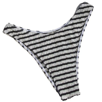 2025 Foreign Trade New Bikini Swimwear Women's Split Wave Cloth Sexy Lace-up Bikini Swimsuit