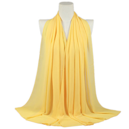 Solid Color Single Color Pearl Chiffon Scarf Malaysia Hot Selling Long Scarf Scarf Shawl Export Malaysia