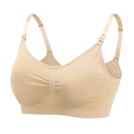 Back-Opening Seamless Plus-Size Nursing Bra, Adjustable Push-Up Postpartum Thin Bra for Breastfeeding
