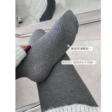 Cotton Vertical Stripe Micro-Pressure Leggings Anti-Pilling Versatile Slimming Tummy Control Butt-Lifting High-Elasticity Outerwear Sports One-Piece Pants for Women