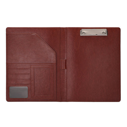 A4 Folder Calculator Multifunctional Leather Document Folder Office Contract Folder with Manager Folder Storage