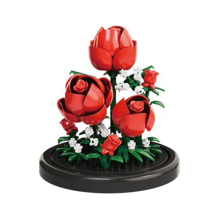 Cross-border Compatible Lego Eternal Flower Blocks Flower Sunflower Rose Potted Children's Assembled Toy Women's Ornament Gift