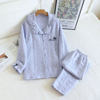 Air layer embroidery fungus collar women's set-purple / L