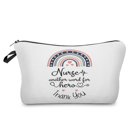 Trendy hot nurse English printing storage bag travel cosmetic bag creative fashion pencil case
