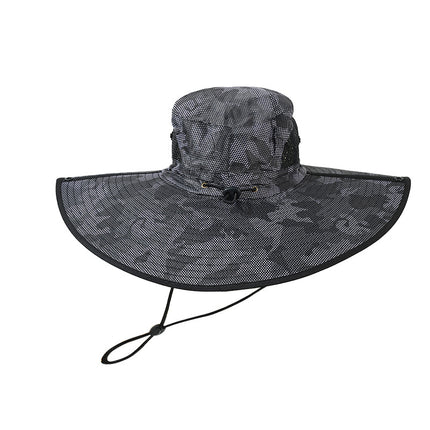 Outdoor Oversized Brim Camouflage Sun Hat for Men Cross-Border Fan Tactical Camouflage Hat Large Brim Sunshade Benni Fisherman Hat
