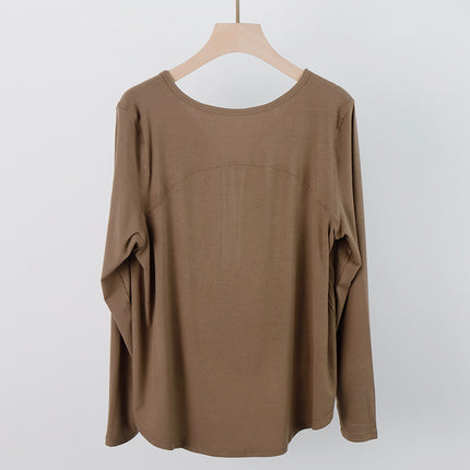 Summer New Style Yoga Top Long-Sleeved Women's Ribbed Loose Blouse Quick-Drying Running Sports Long-Sleeved Quick-Drying T-Shirt for Women