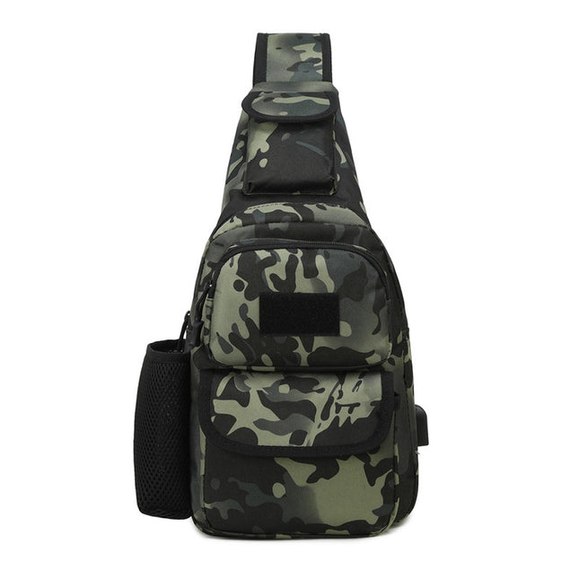 Outdoor Camouflage Mobile Phone Bag Crossbody Bag Men's Single Shoulder Bag Men's 2024 New Chest Bag Wallet Sports Riding Bag
