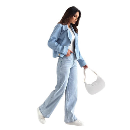 202 Cross-Border European and American Aliexpress Amazon Spring & Fall New Elegant Lapel Button Suit Ball-Shaped Short Jacket