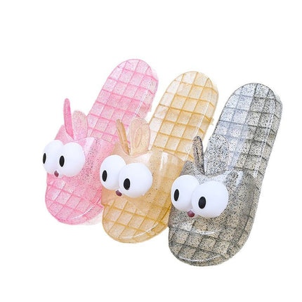 2025 Home Slippers Bathroom Waterproof Anti-Slip Women's Slippers Summer Jelly Translucent Crystal Sandals Wholesale