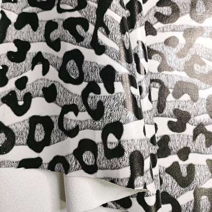 Pu Leopard Print Leather Fabric Anime DIY Imitation Cotton Velvet Base Printed Crafts Home Furniture Artificial Leather Bags