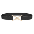 Black belt gold buckle / L 85cm
