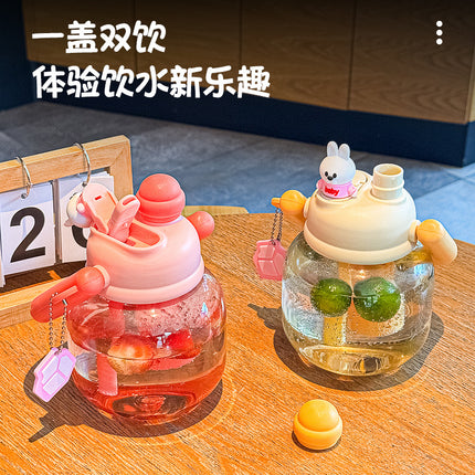 Wholesale Large-Capacity Plastic Straw Cups for Summer, Suitable for Men and Women, with a High Aesthetic Appeal, Portable Outdoor Sports Water Bottles for Children