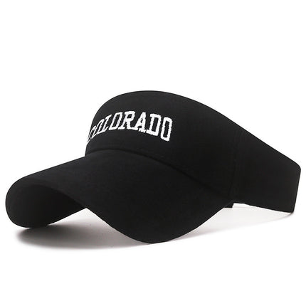 Summer Sports Sunshade Tennis Hat, Brushed Embroidered Letters, Small Face, Can Be Tied into a Ponytail, Empty Top Hat, Same Style for Men and Women