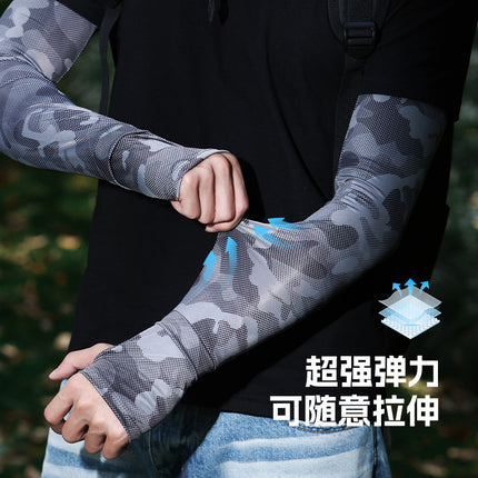 Summer Men's Camouflage Sunscreen Mask Ice Silk Scarf Ice Sleeve Full Face Neck Protection Sports Outdoor Riding Sunshade