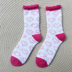 6 # White socks + pink hollow heart / One Size