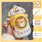 820ML / Yellow + 3D stickers + cleaning tools + cartoon stickers